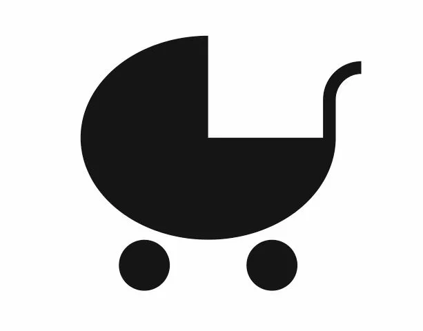 Pictogramă cărucior pentru copii, pentru zone rezervate familiilor
