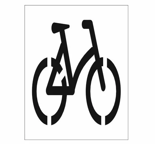 Șablon pictogramă bicicletă pentru rasteluri și zone dedicate bicicliștilor